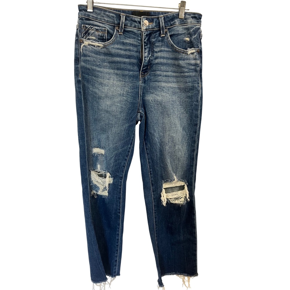 Buckle Black No 35 Cropped Straight Jeans Blue Distressed 30x26 BBW1675AA